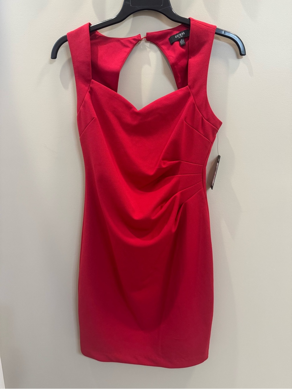 NWT GUESS Red Backless Sweetheart Neckline Dress, Sz 10